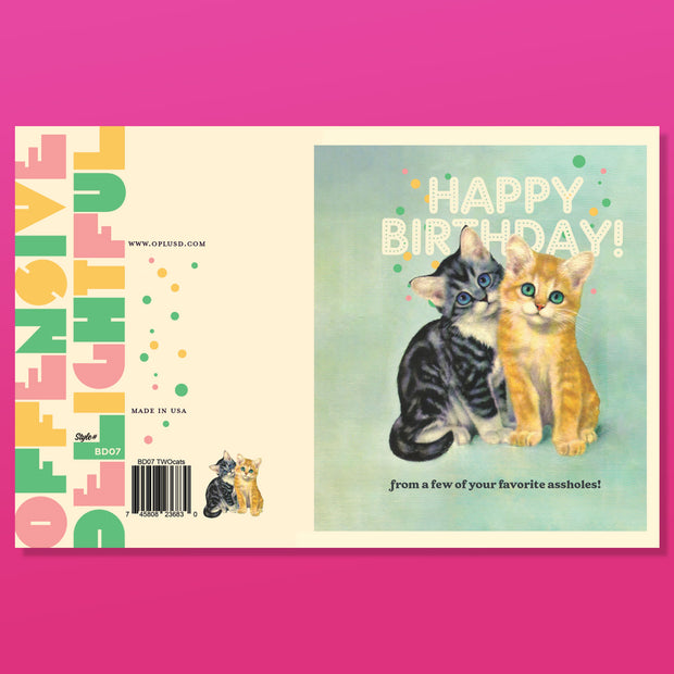 KITTENS ASSHOLES! birthday card