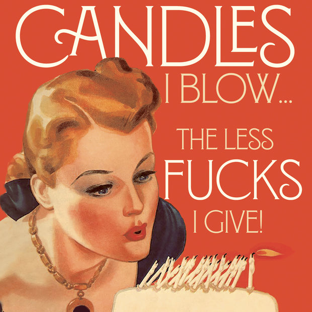 LESS FUCKS! birthday card