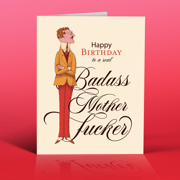 MUSTARD BADASS GUY birthday card