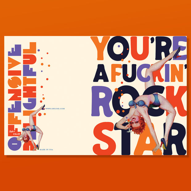 SEXY ROCKSTAR! congratulations birthday card
