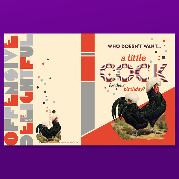 A LITTLE COCK BIRTHDAY birthday card