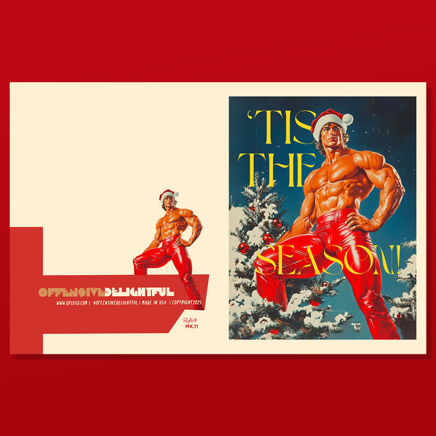 TIS THE SEASON HOT GUY christmas card