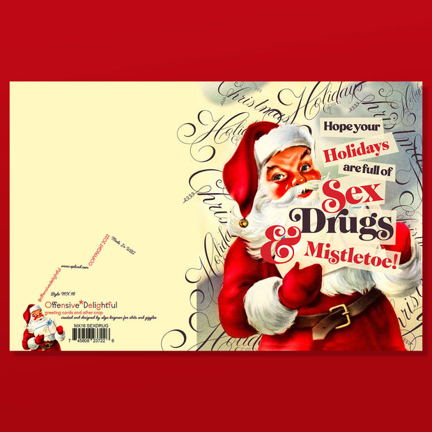 SEX DRUGS MISTLETOE!!! holiday card