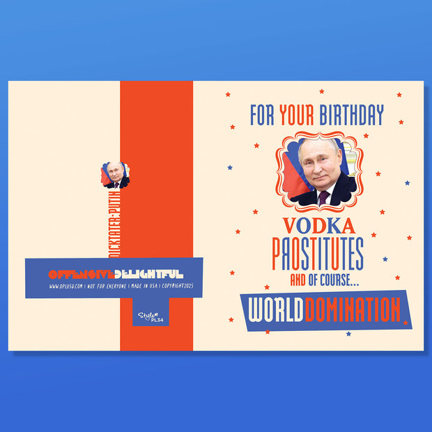 VODKA PROSTITUTES PUTIN birthday card