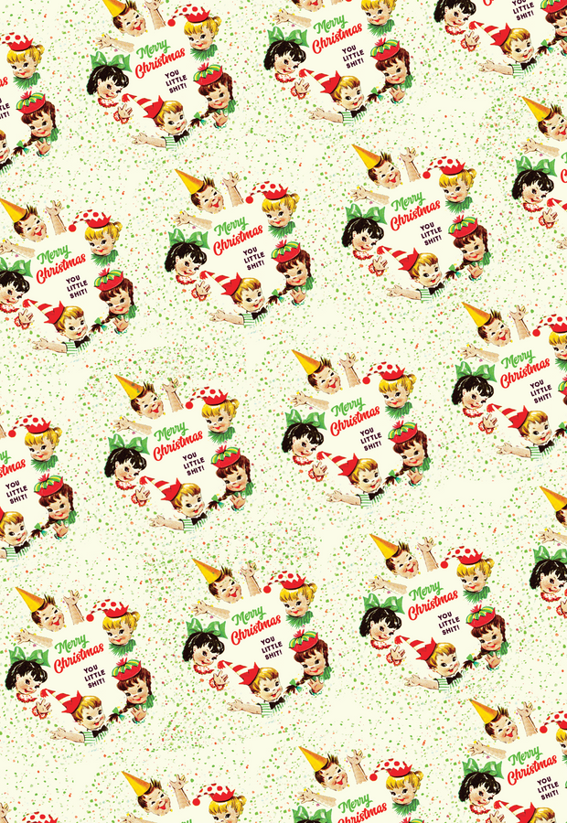 GF21 XMAS KIDS You Little Shit! Rated R - Offensive+Delightful Cards
