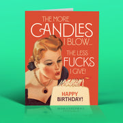LESS FUCKS! birthday card