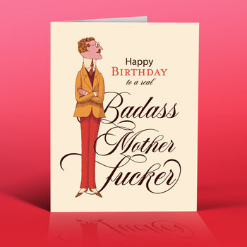 MUSTARD BADASS GUY birthday card