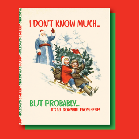 DOWNHILL! christmas holiday card