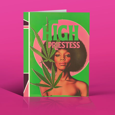 HIGH PRIESTESS weed card, african american, women empowerment